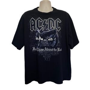 AC/DC For Those About To Rock Band Tee Black Short Sleeve Sz 2XL